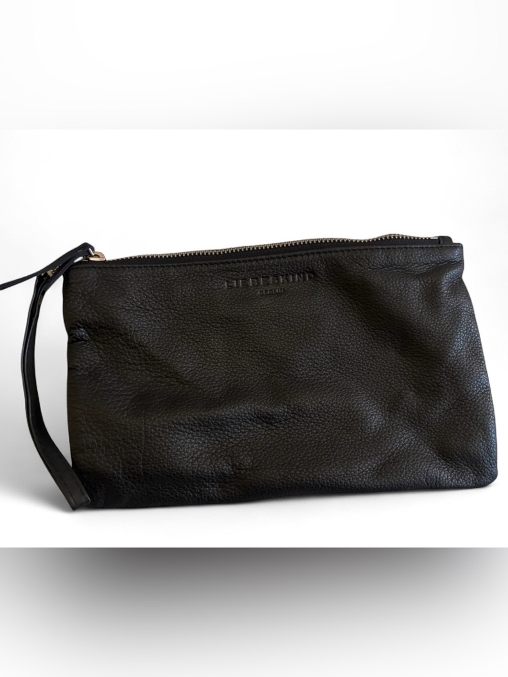 Liebeskind Black Pebbled Leather Toiletry Pouch